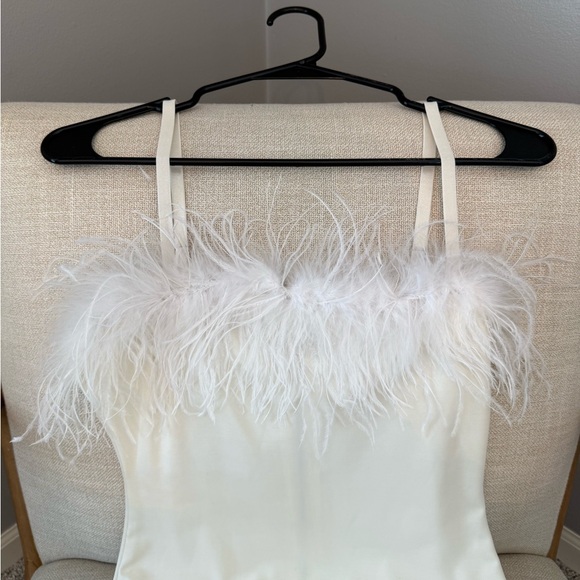 Fashion Nova Feather Mini Dress in White - Picture 2 of 5